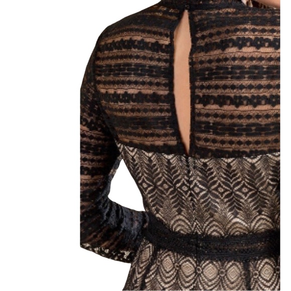 Francesca's Kenna Collection Lace A-Line Mini Black Lace Dress Holiday Dress Med - Picture 4 of 16